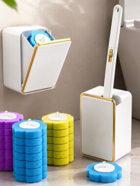 Disposable Toilet Brush Set with 18 Refills